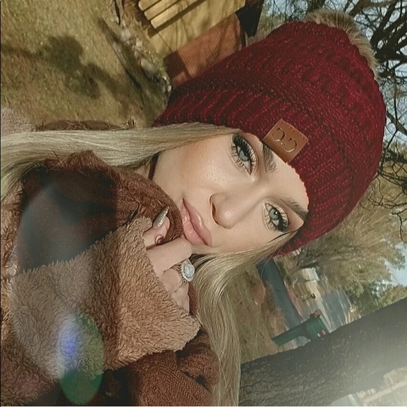 10 Maroon CC POM STYLE CC BEANIES
ALL NEW - Picture 2 of 6